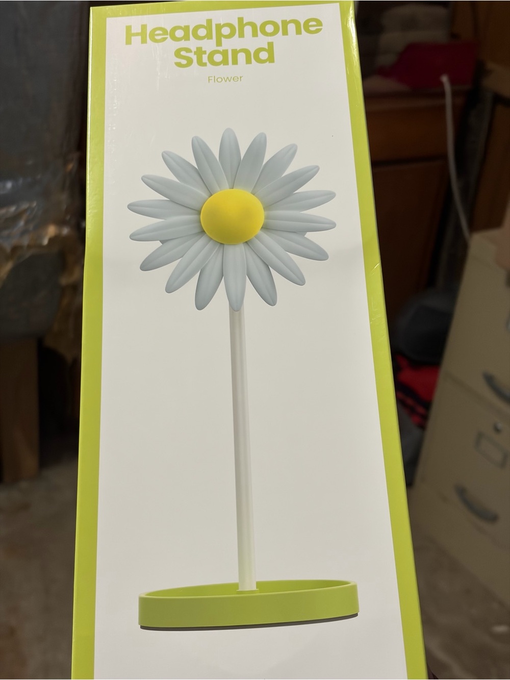 Headphone Stand Flower - White & Yellow Daisy Headset Holder
